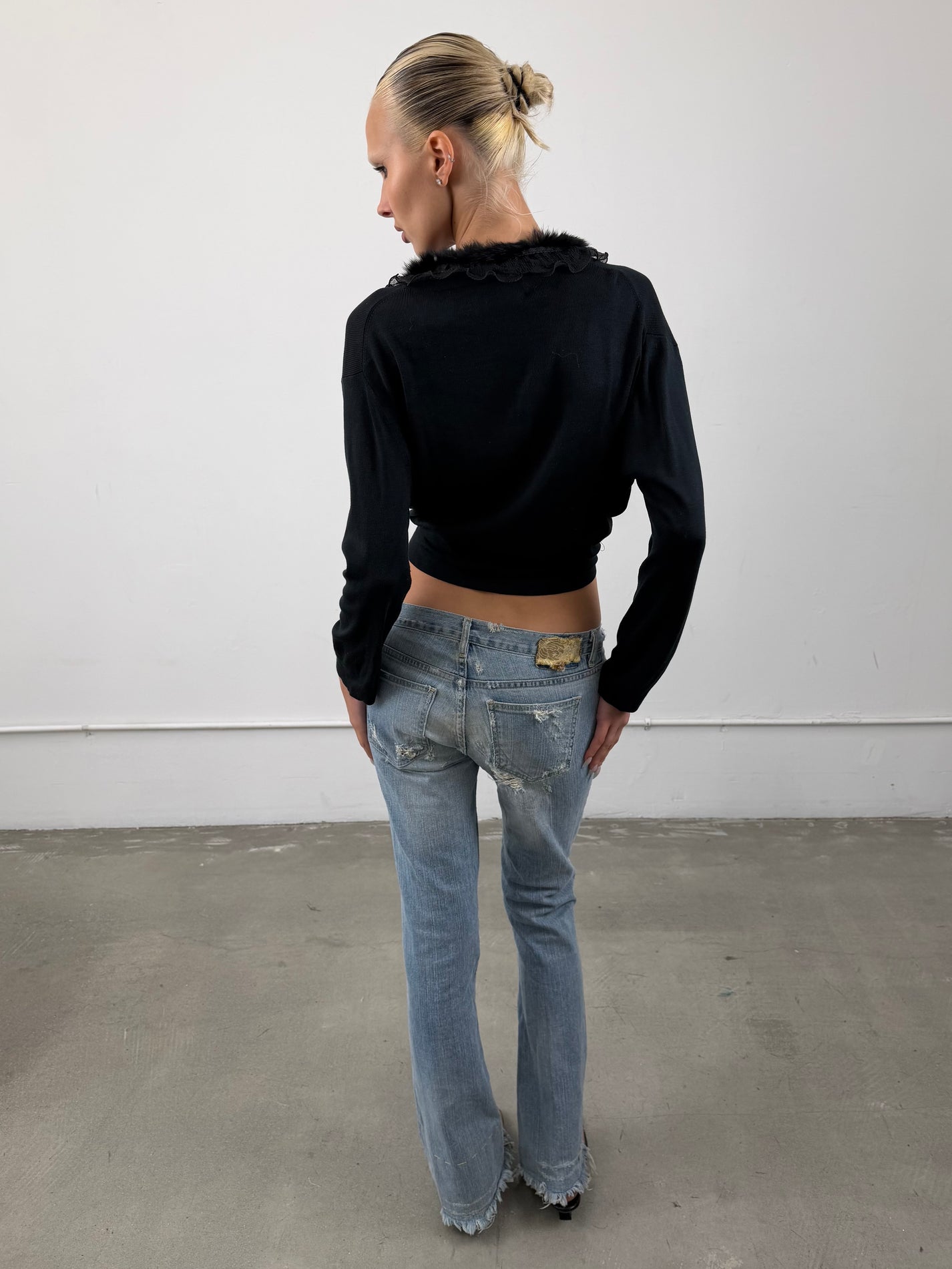 'Nyx' Rabbit Fur Trim Cardigan