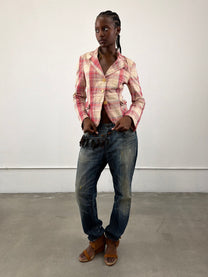Marithe Francois Girbaud Plaid Blazer