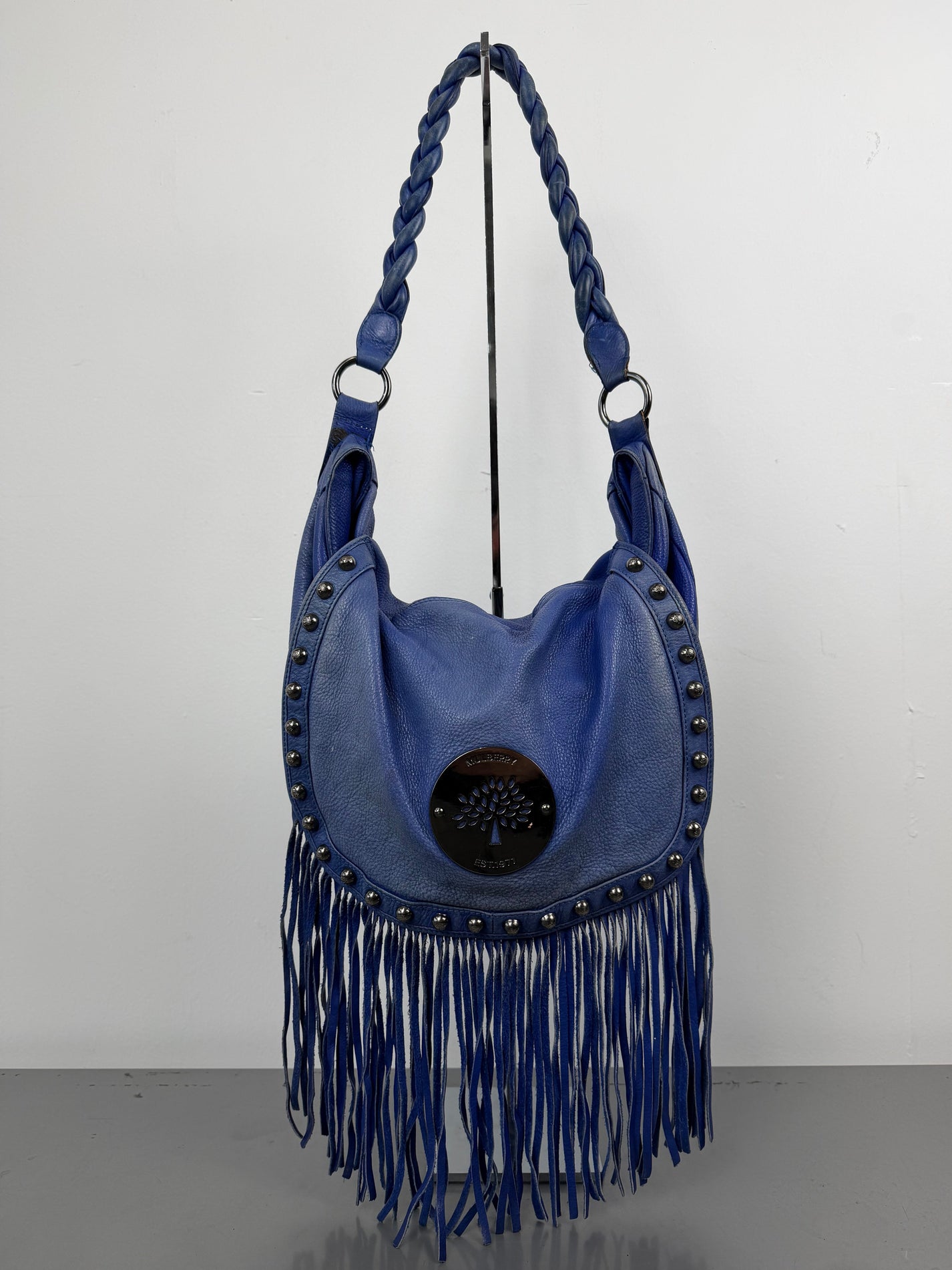 Mulberry Leather Fringe Bag