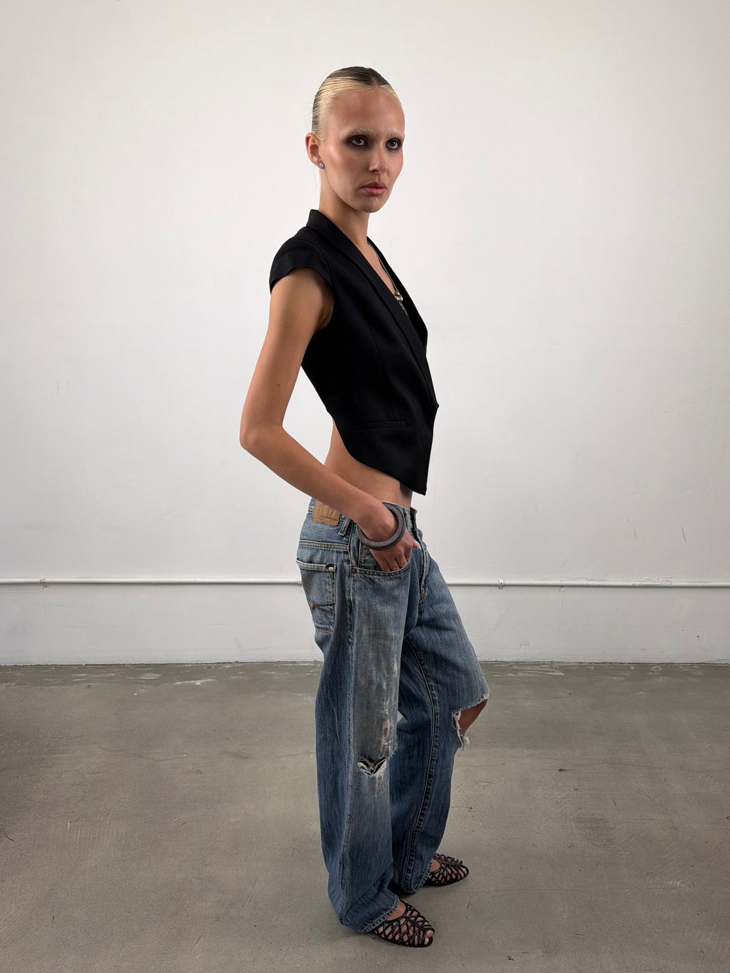 Helmut Lang Cropped Blazer Vest
