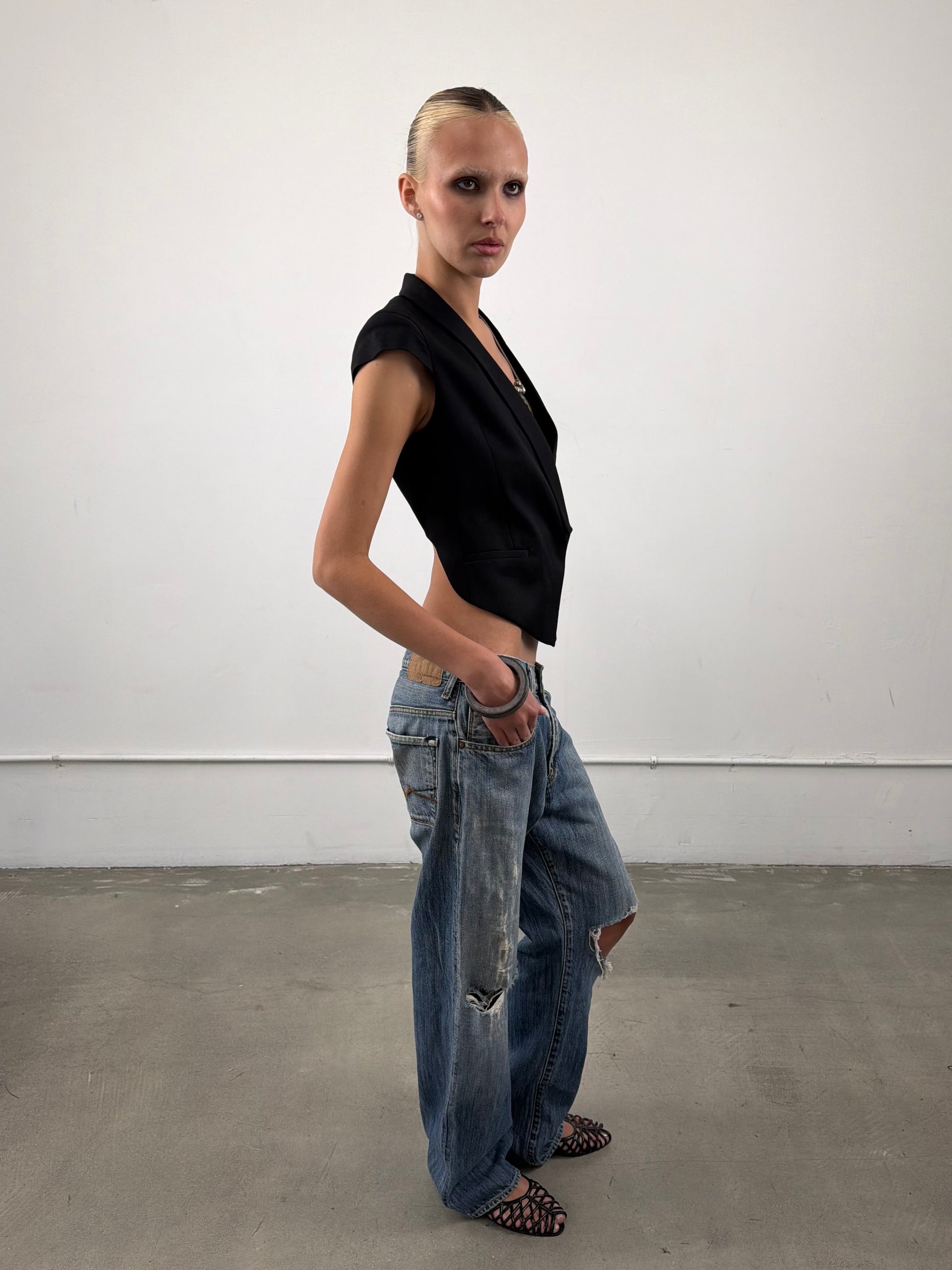 Helmut Lang Cropped Blazer Vest