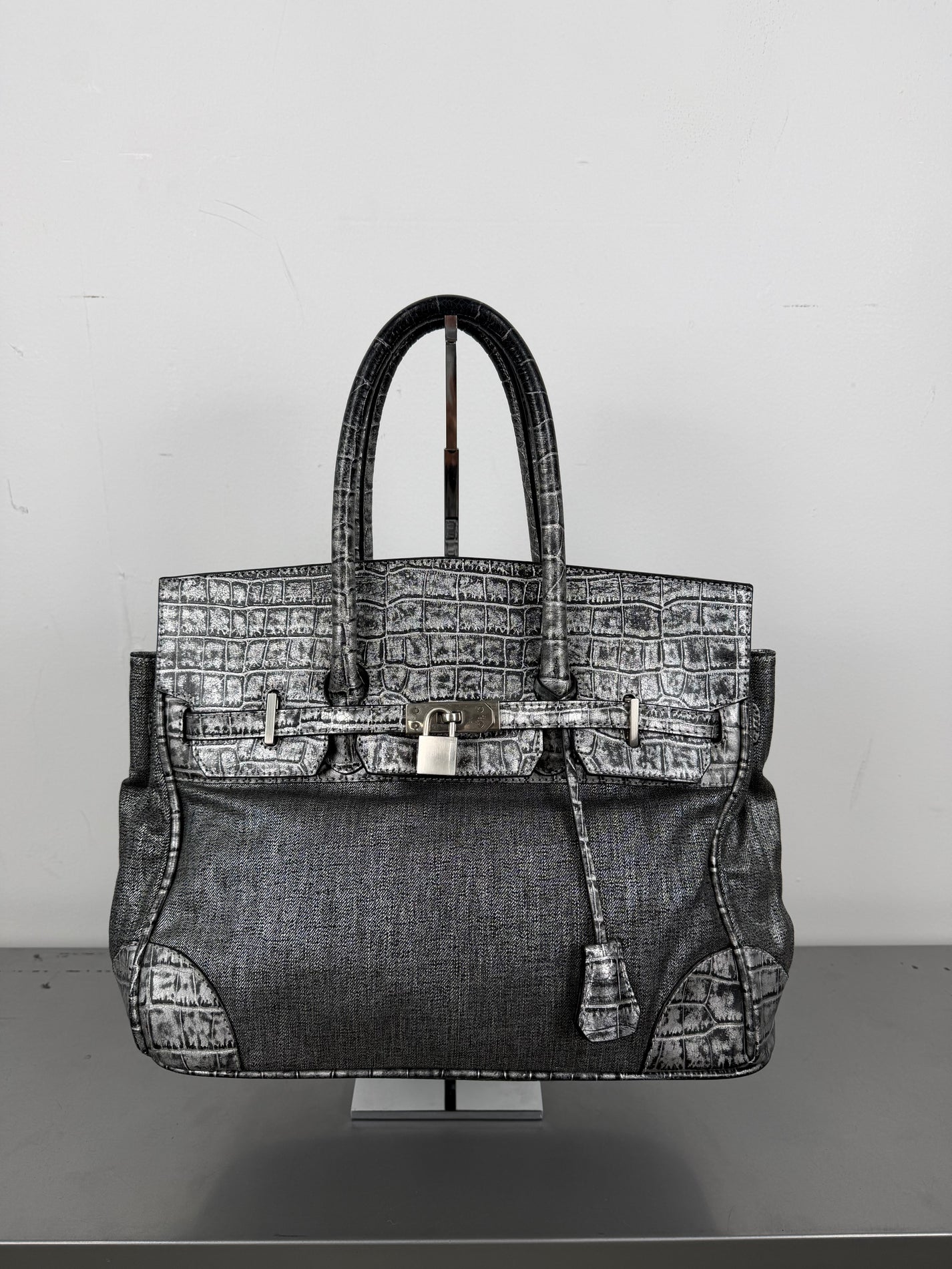Gunmetal Firkin Handbag