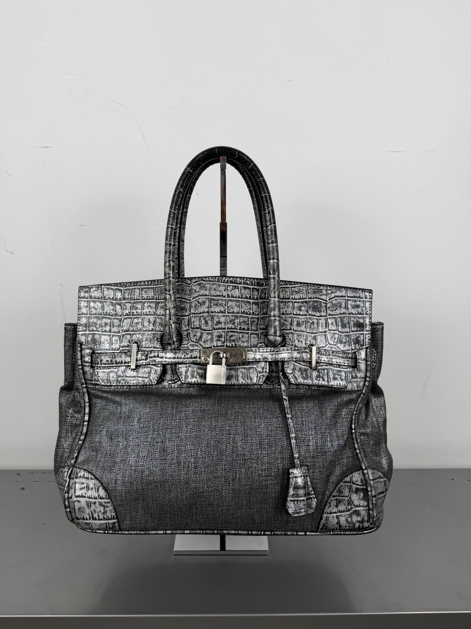 Gunmetal Firkin Handbag