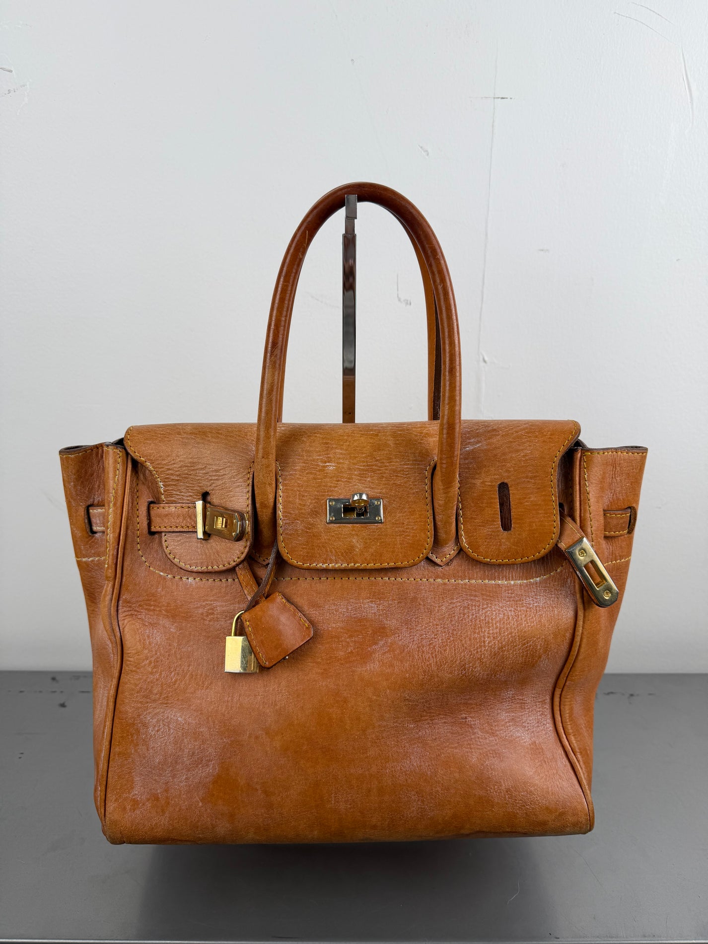 Leather Firkin Handbag