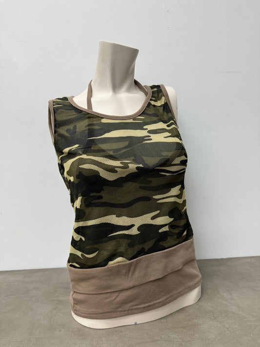 ‘Zeno’ Mesh Camo Top