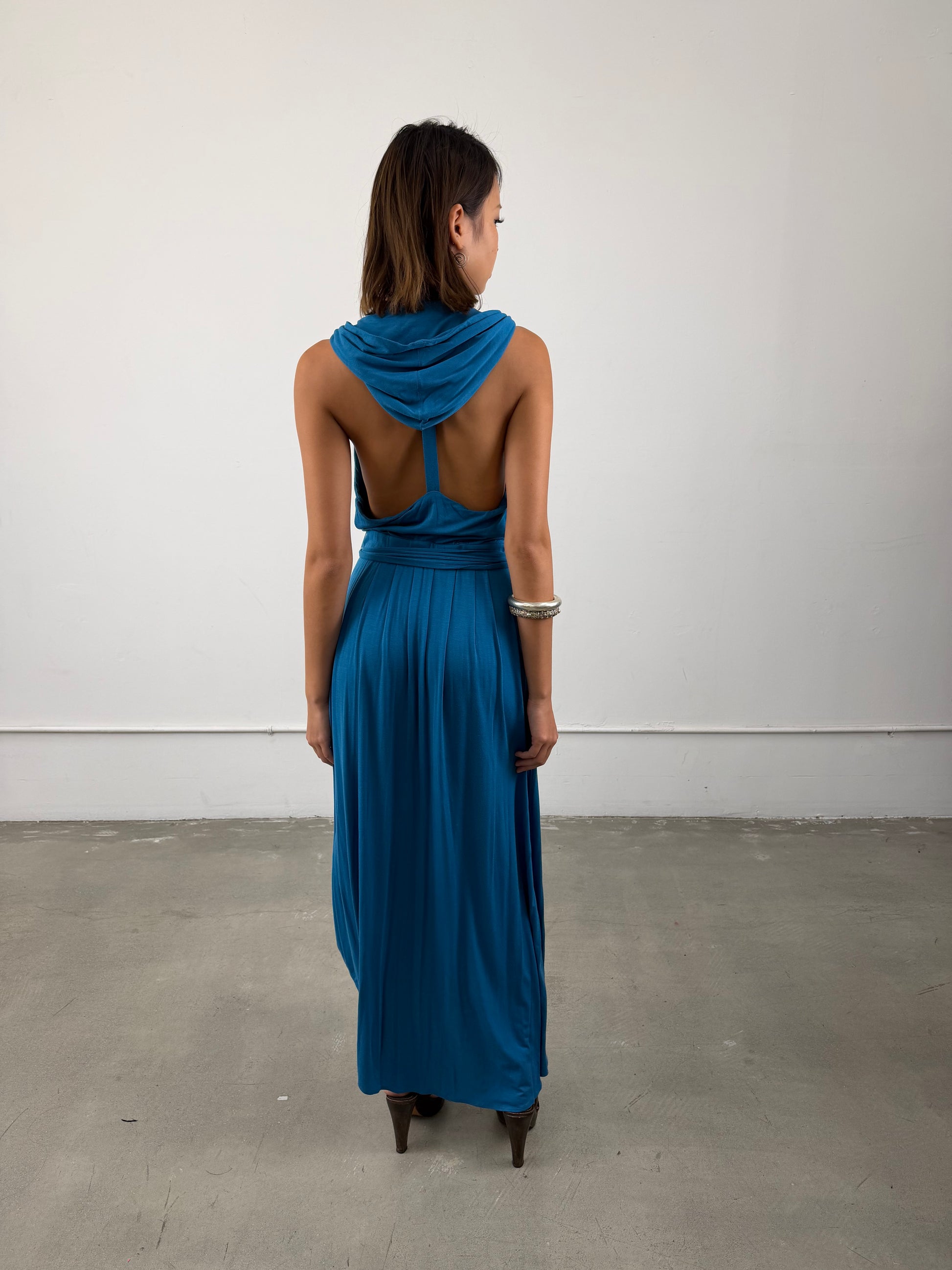 Bebe Hooded Dress w Feather Tassel