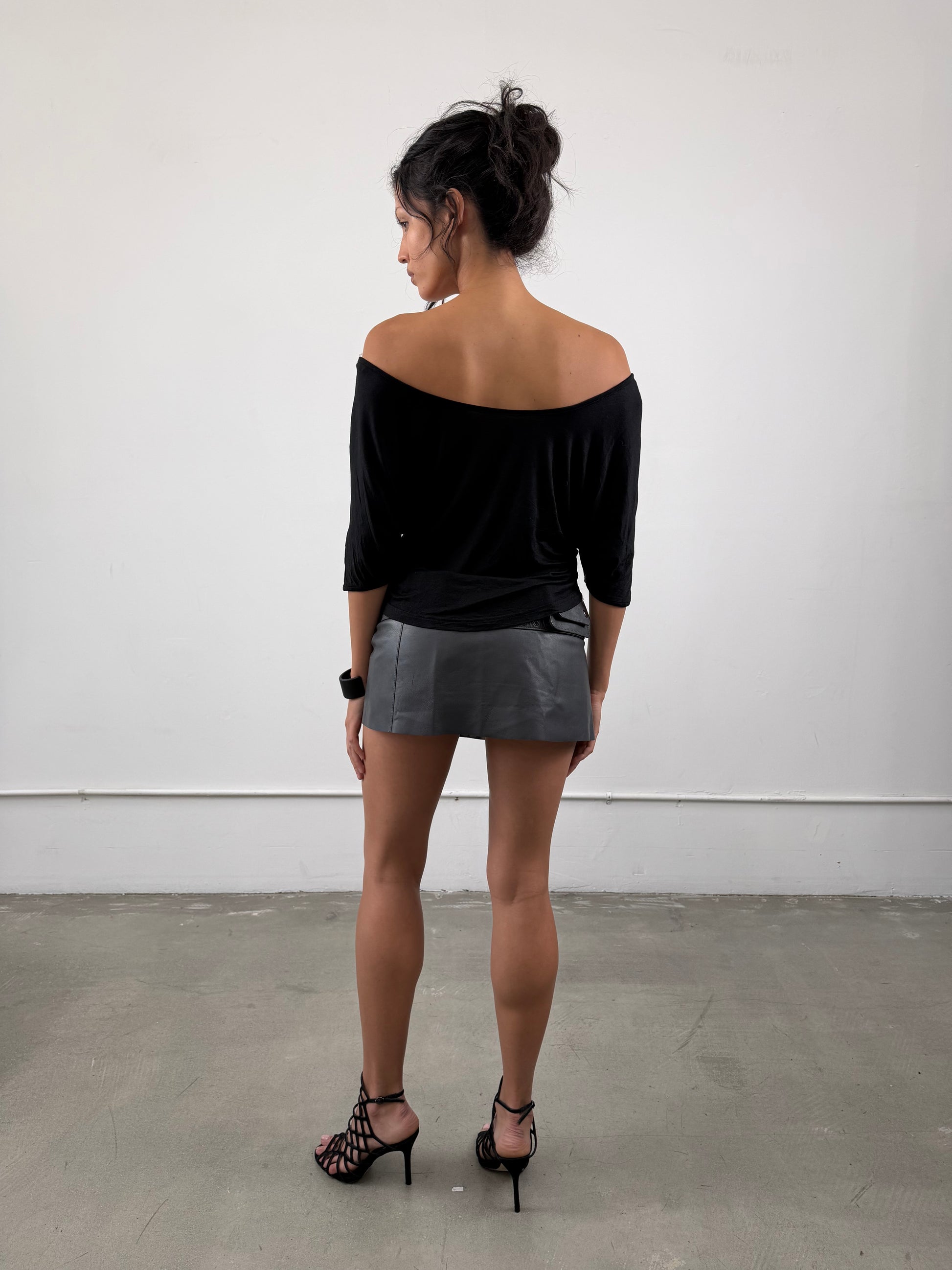 ‘Cyra’ Leather Skirt