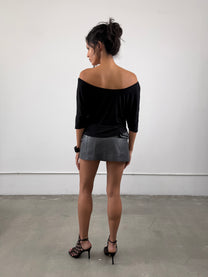 ‘Cyra’ Leather Skirt