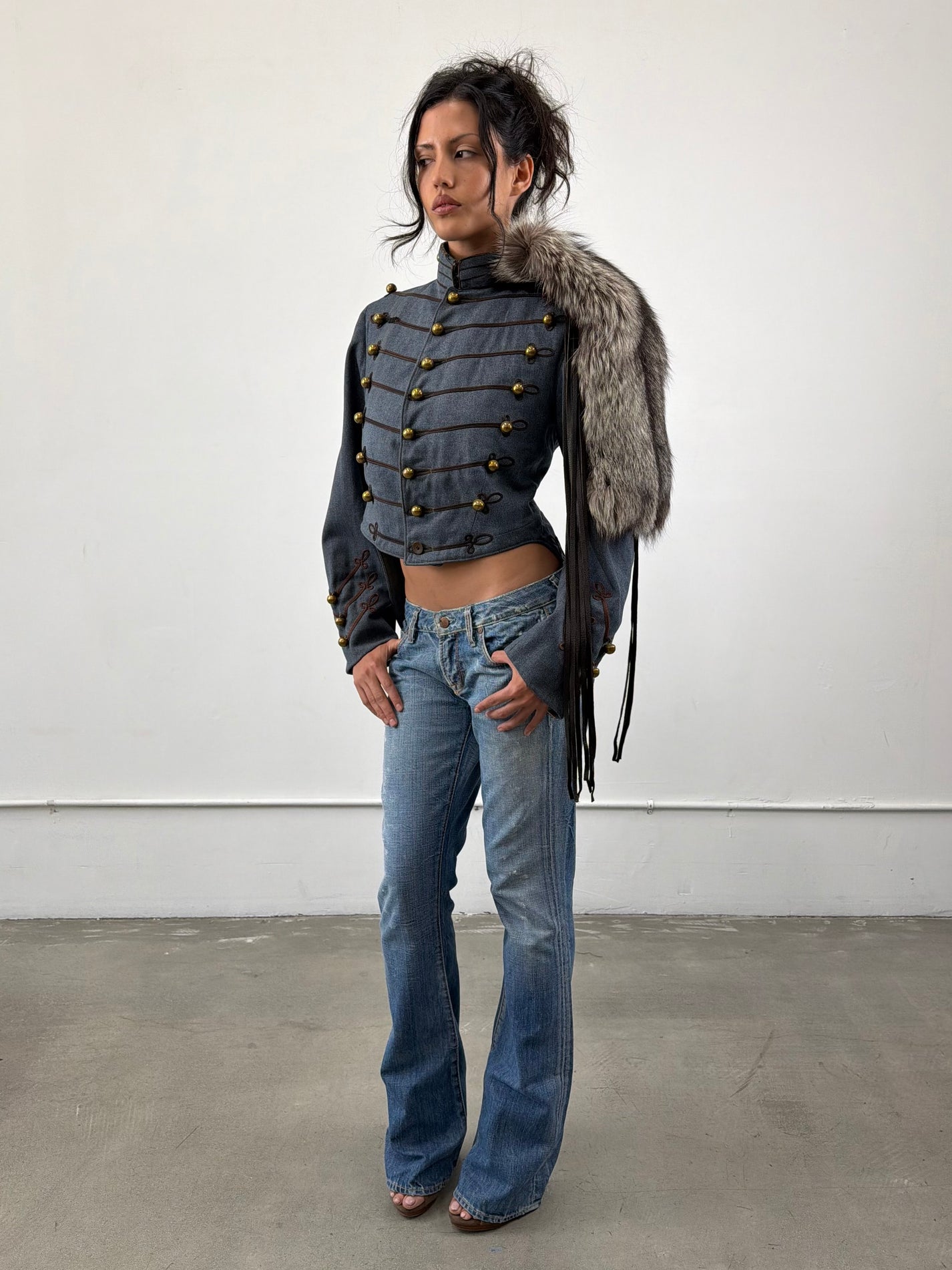 1of1 By 925 Fox Fur Napoleon Jacket