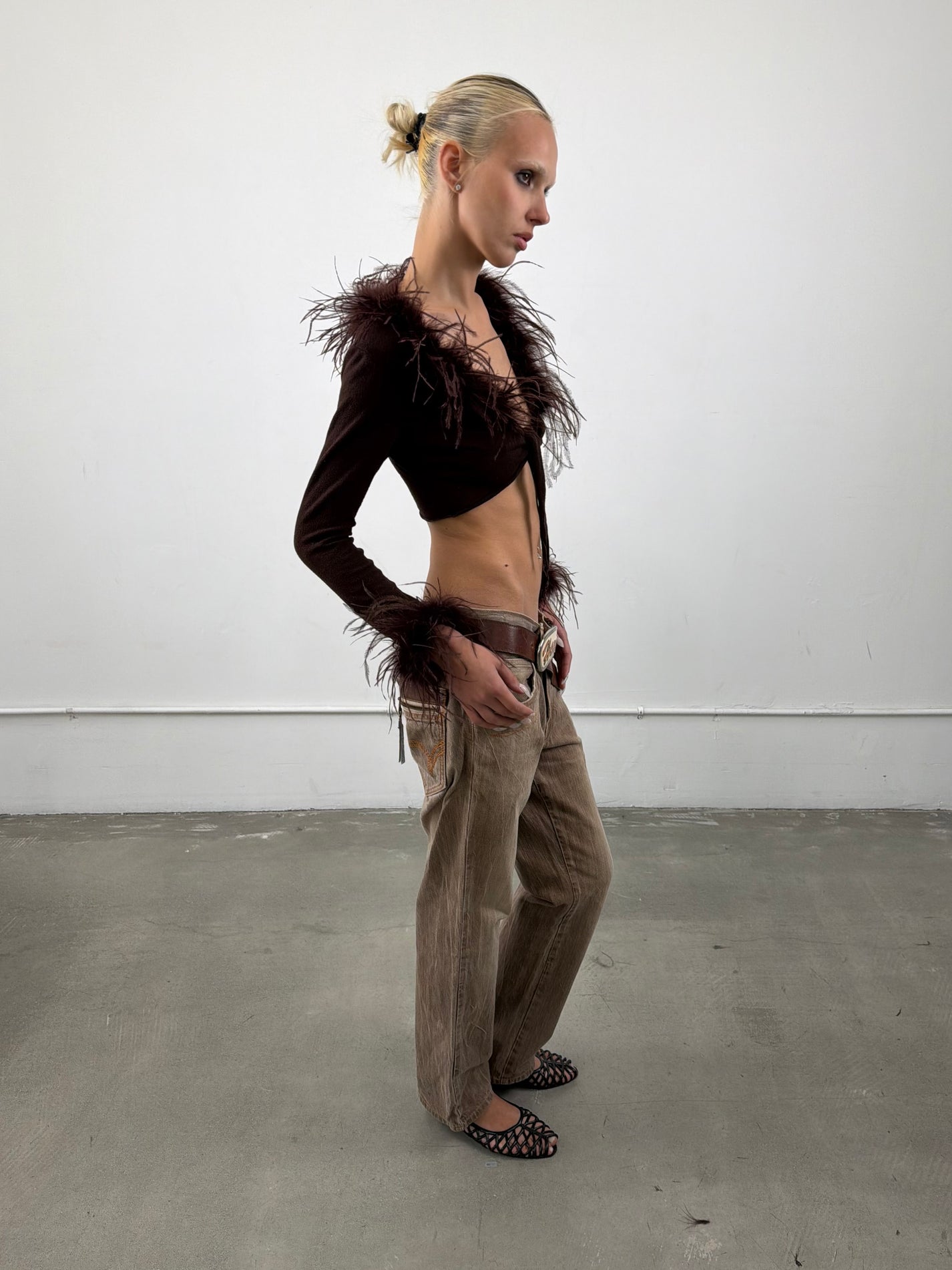 1of1 By 925 Ostrich Feather Bolero