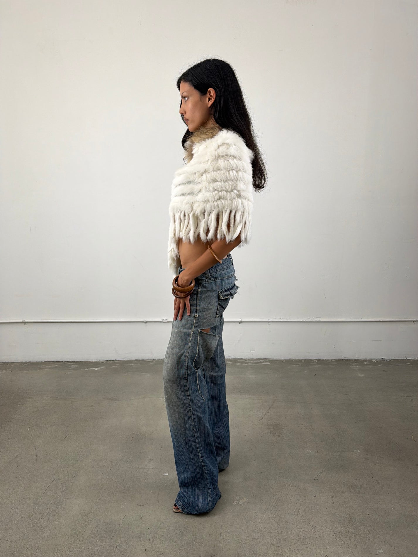‘Filomena’ Fox Fur Poncho