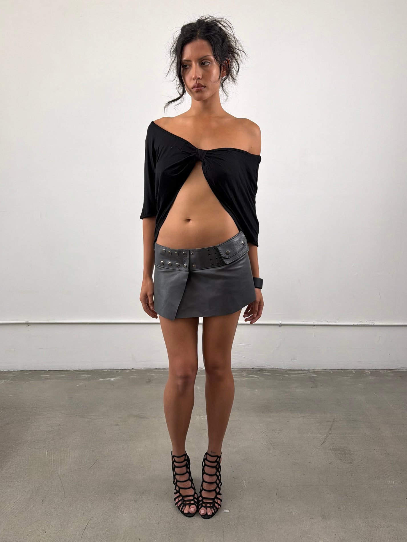 ‘Cyra’ Leather Skirt