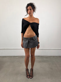 ‘Cyra’ Leather Skirt