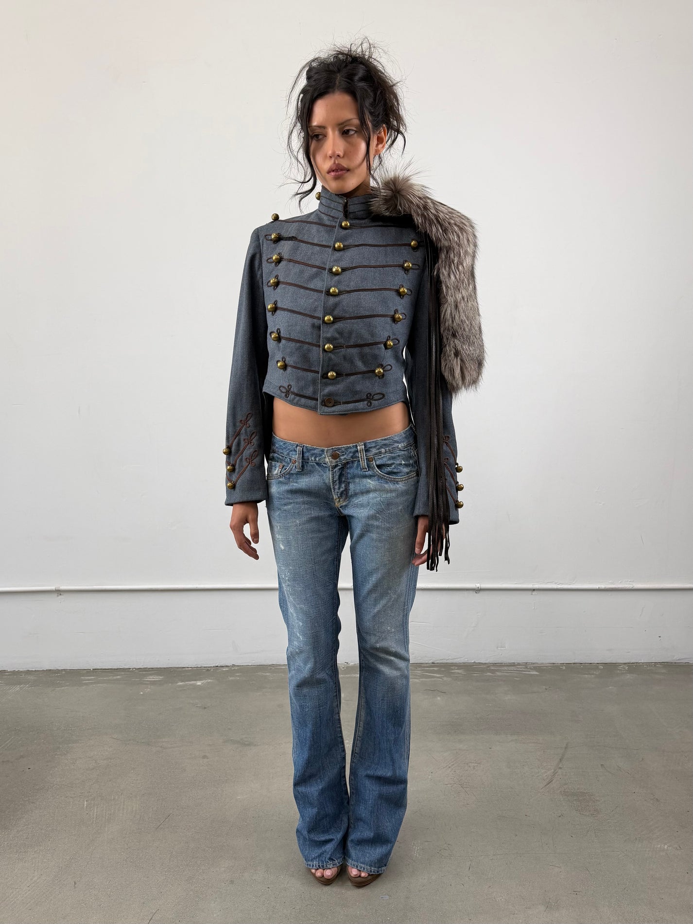1of1 By 925 Fox Fur Napoleon Jacket