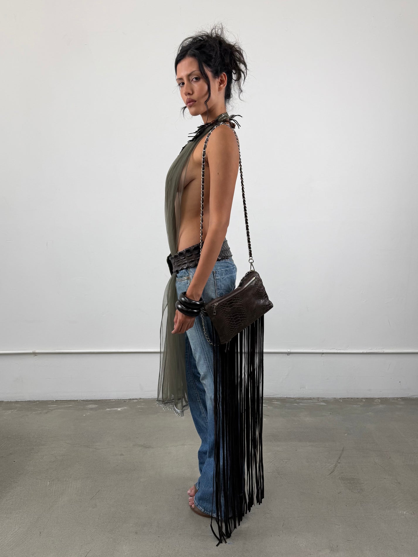 1of1 By 925 Leather Fringe Bag