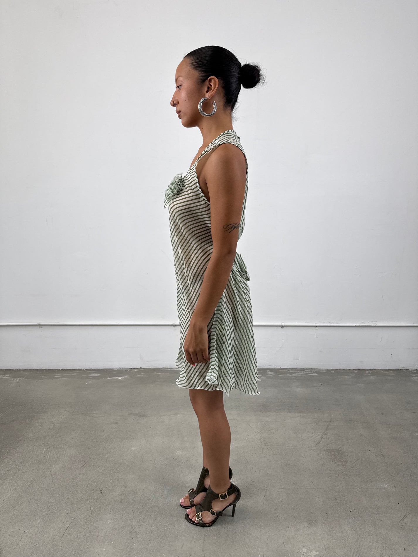 ‘Isaline’ Sheer Striped Dress