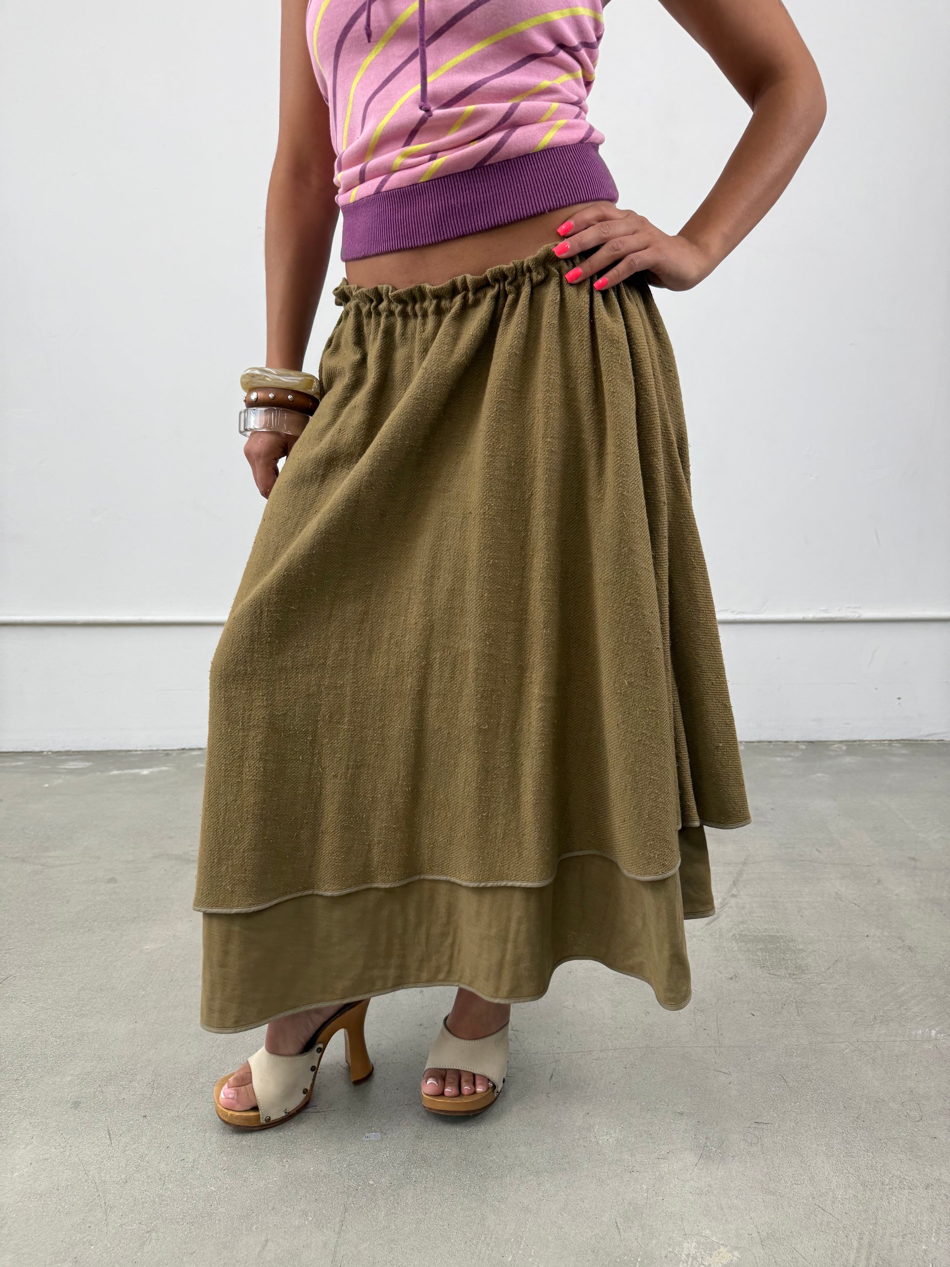 Y’s Yohji Yamamoto Olive Skirt