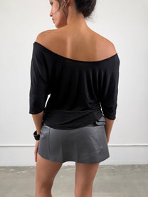 ‘Cyra’ Leather Skirt