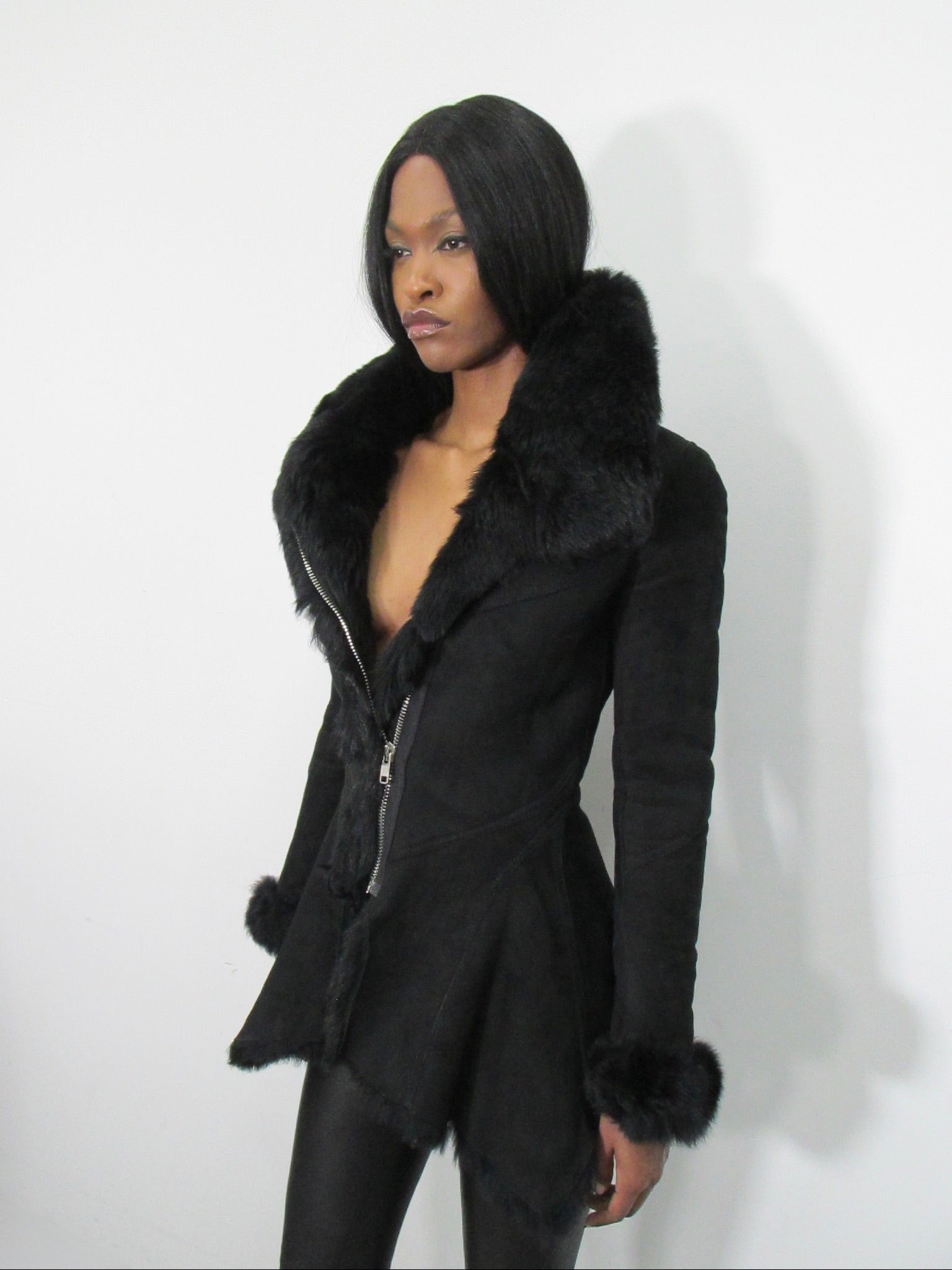 ‘Galateia’ Asymmetrical Sheepskin Jacket