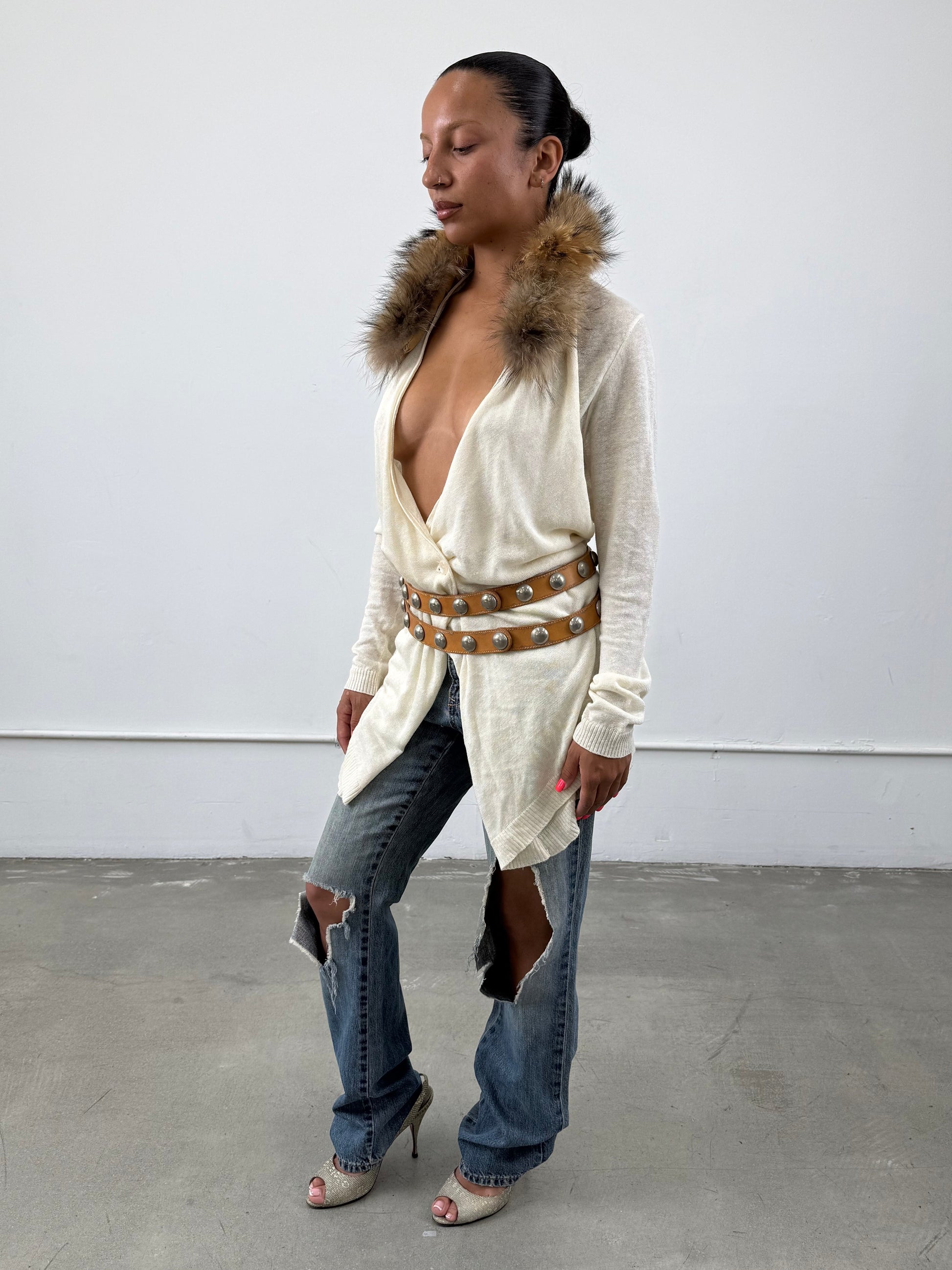 ‘Émilie’ Leather Studded Belt