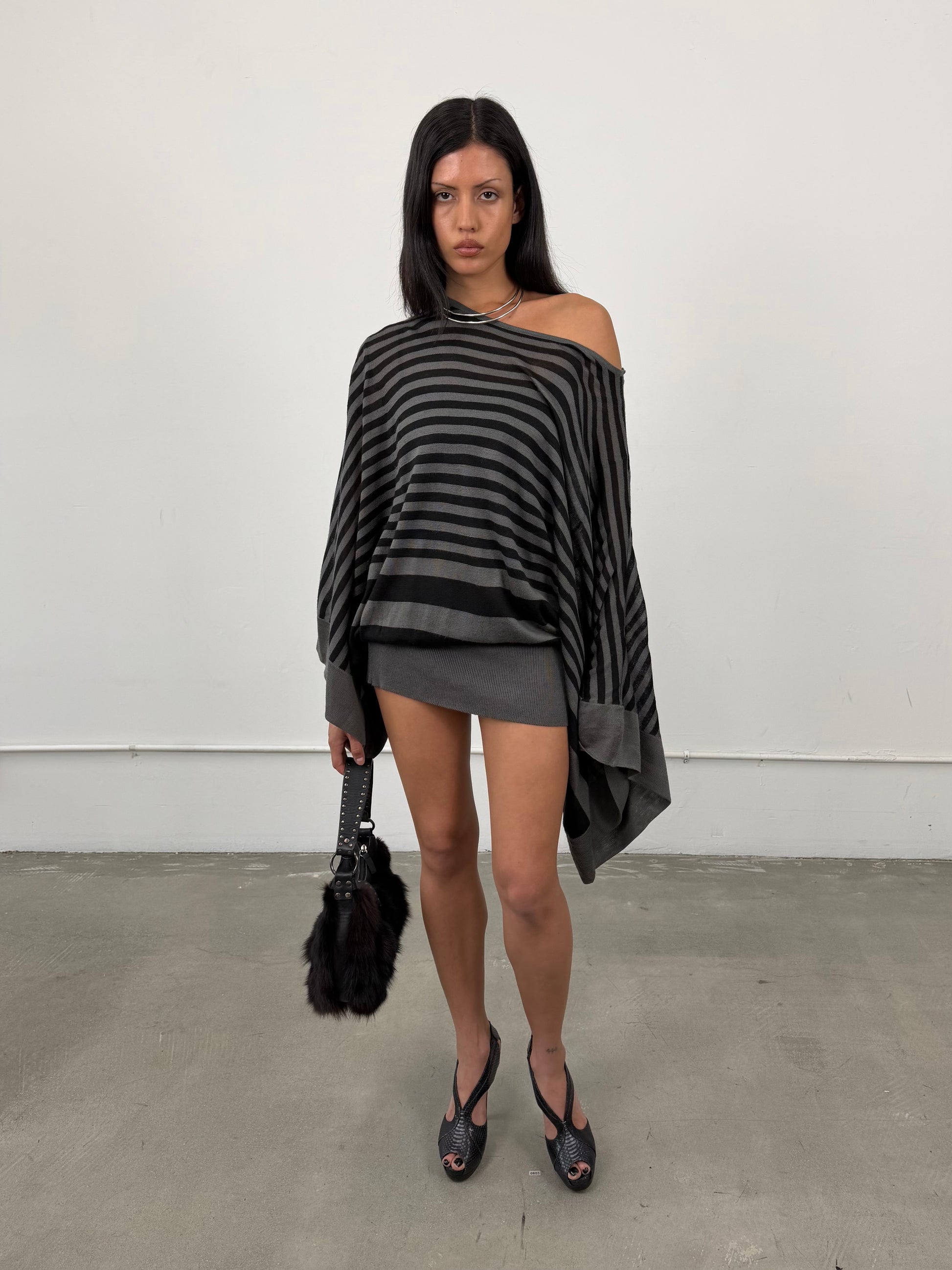 ‘Karme’ Draped Striped Dress