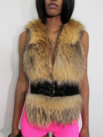 ‘Ianthe’ Gun Metal Fur Vest