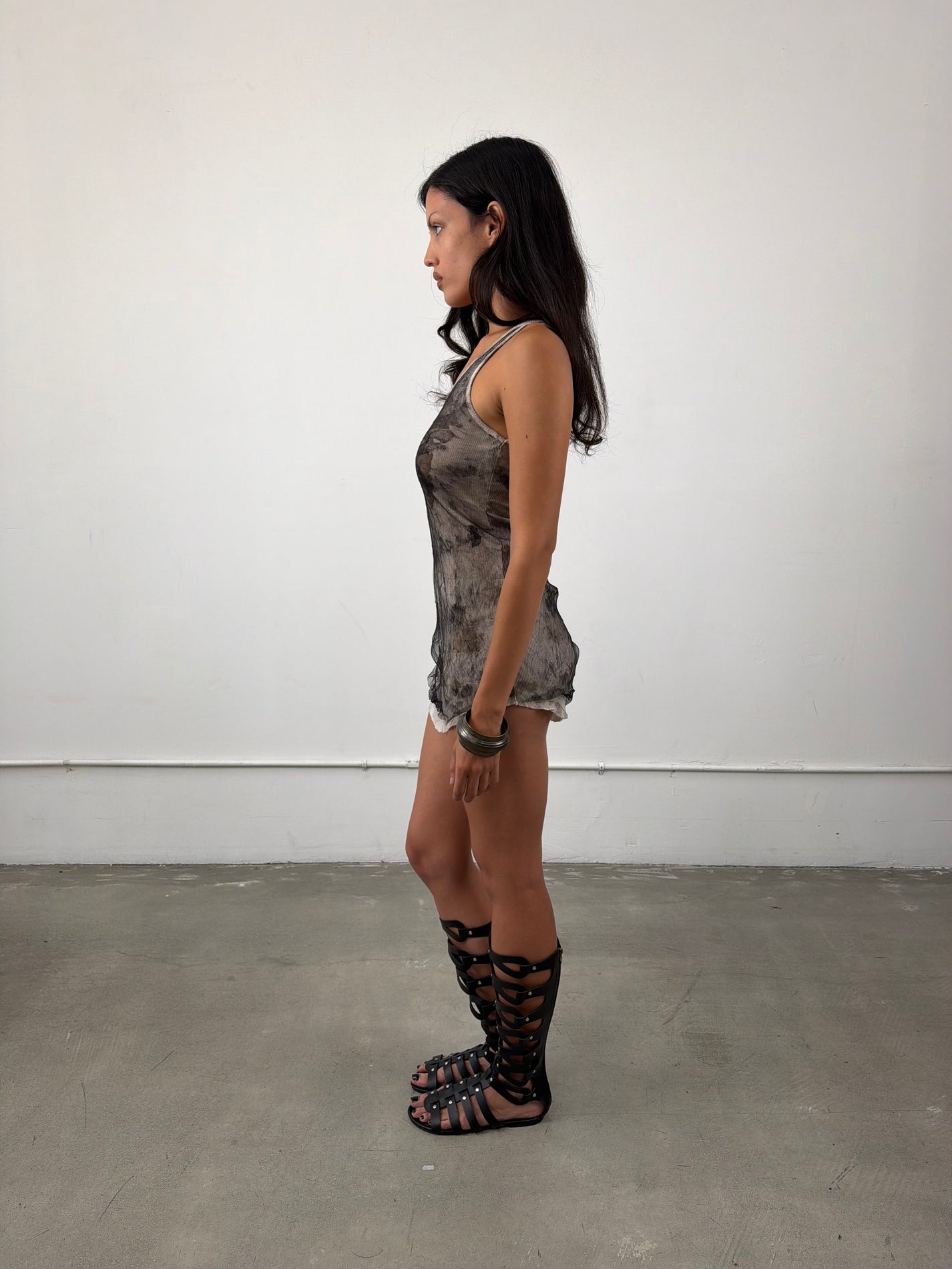‘Cyra’ Mesh Graphic Tank