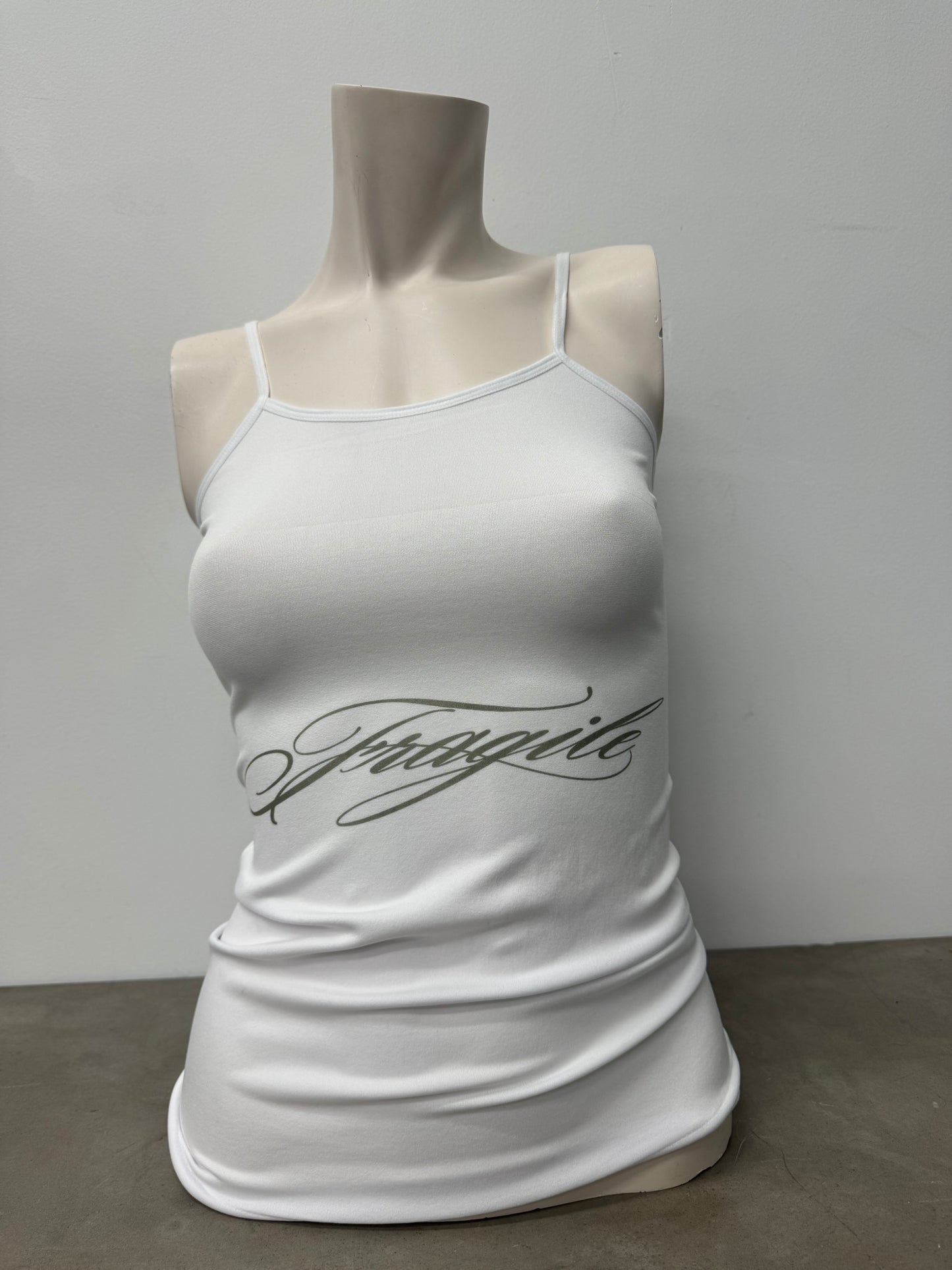 Fragile White Tank Top