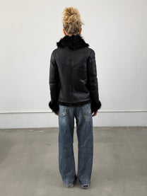 ‘Echo’ Leather &amp; Fur Jacket