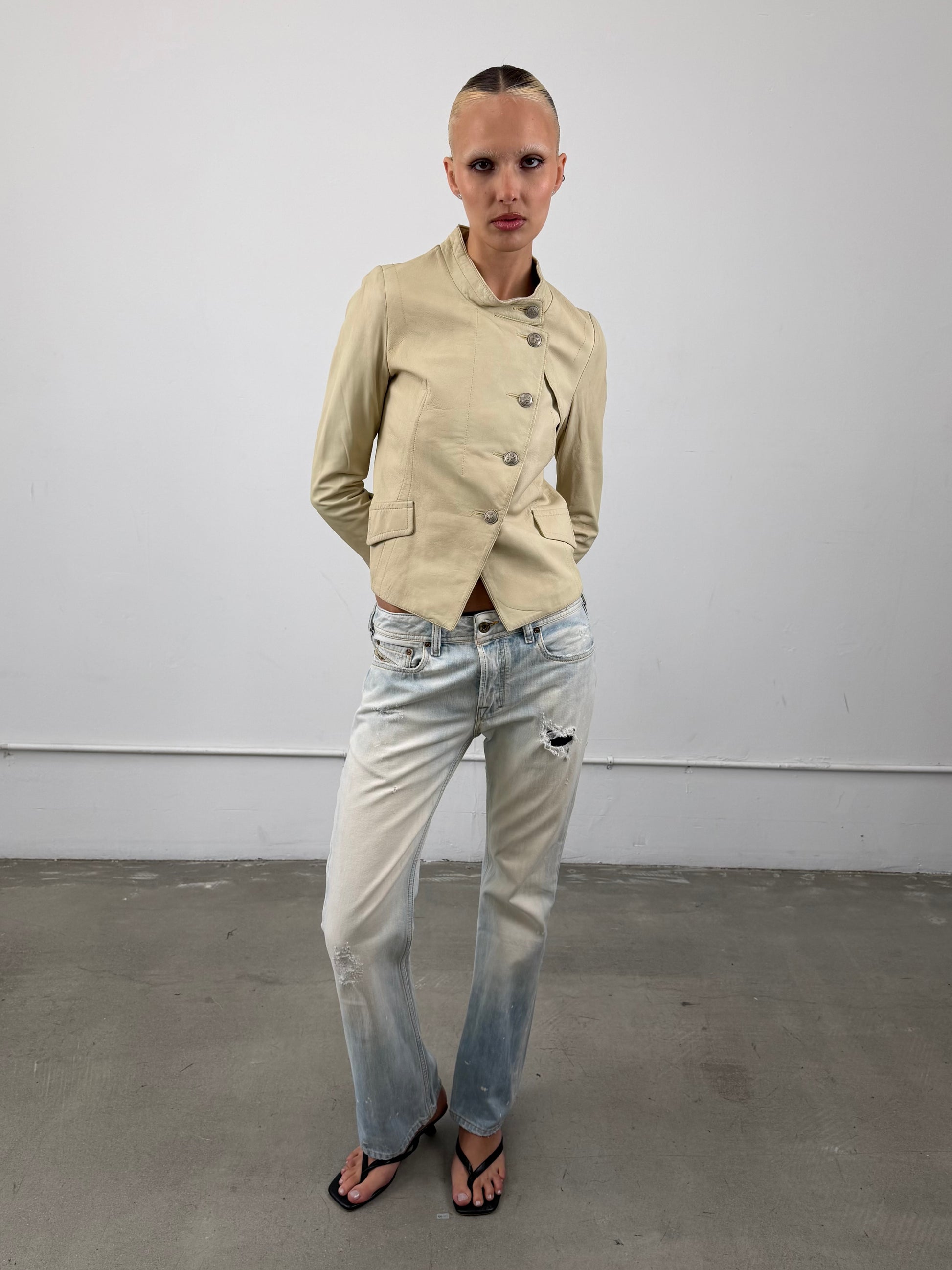 ‘Valery’ Leather Napoleon Jacket
