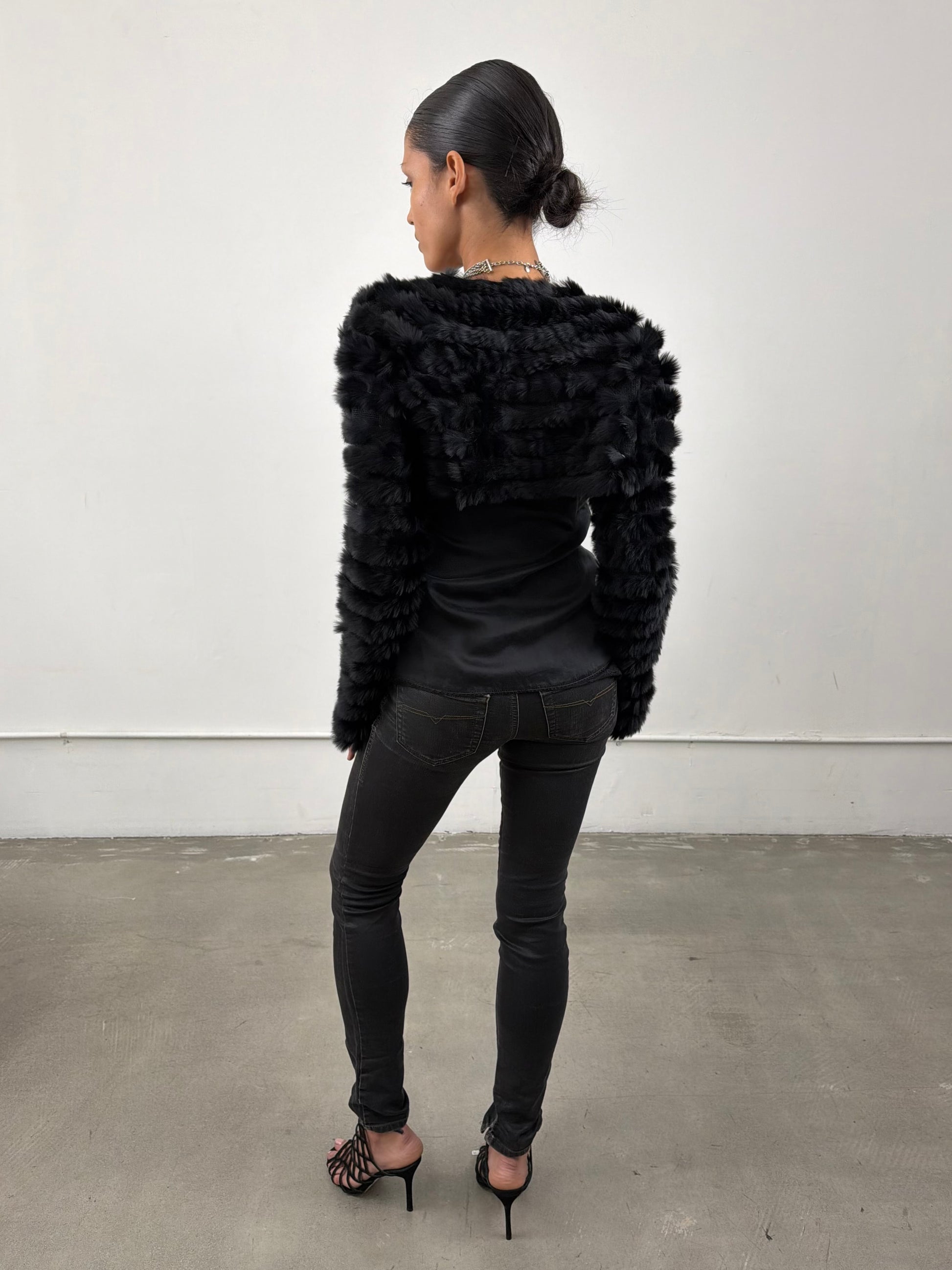 'Odalis' Rabbit Fur Bolero