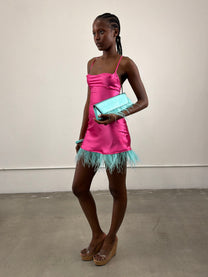 1of1 By 925 Ostrich Feather Slip Dress