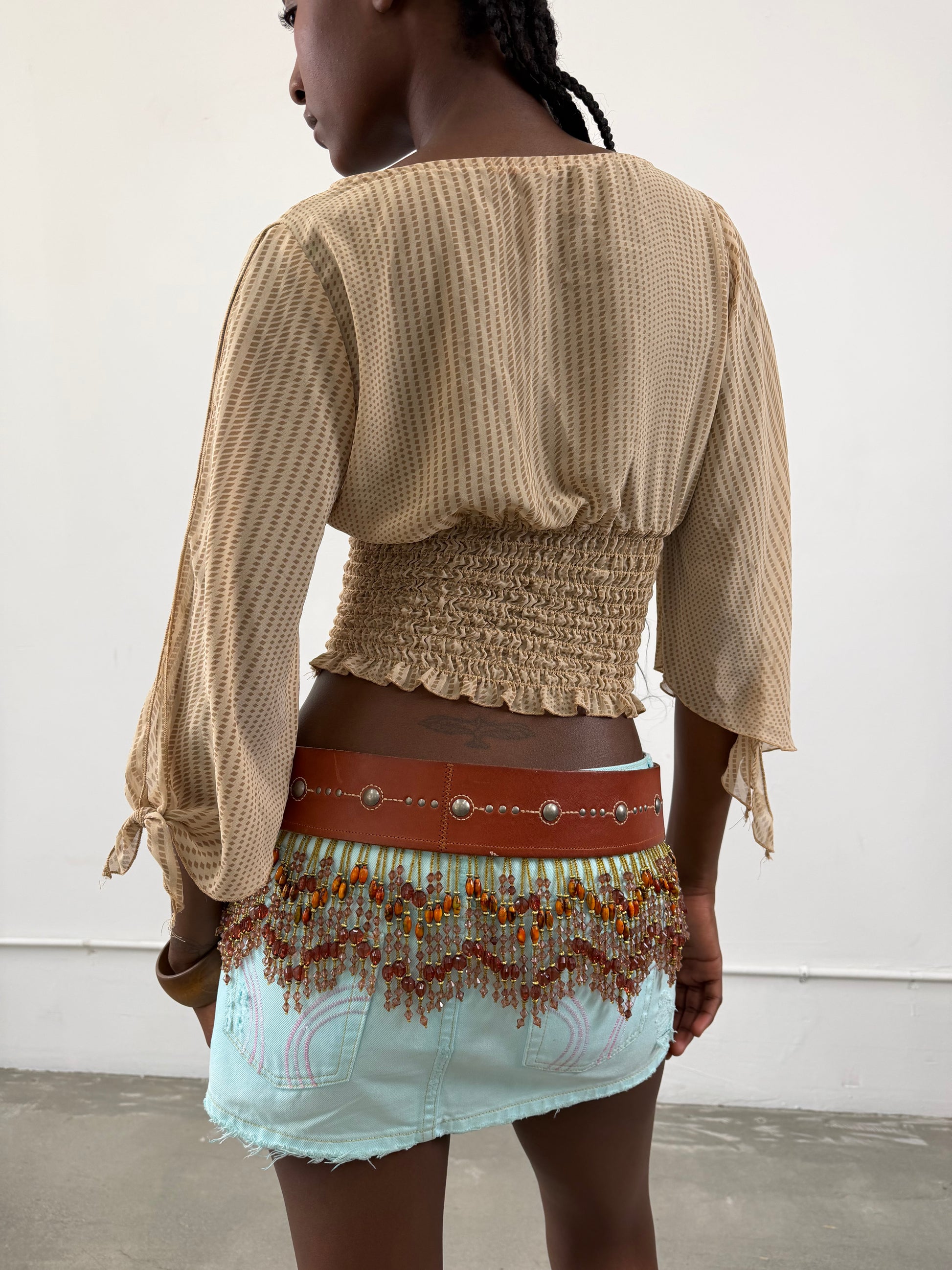 1of1 By 925 Beaded Leather Belt