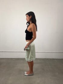 ‘Odessa’ Mint Lace Slip Skirt