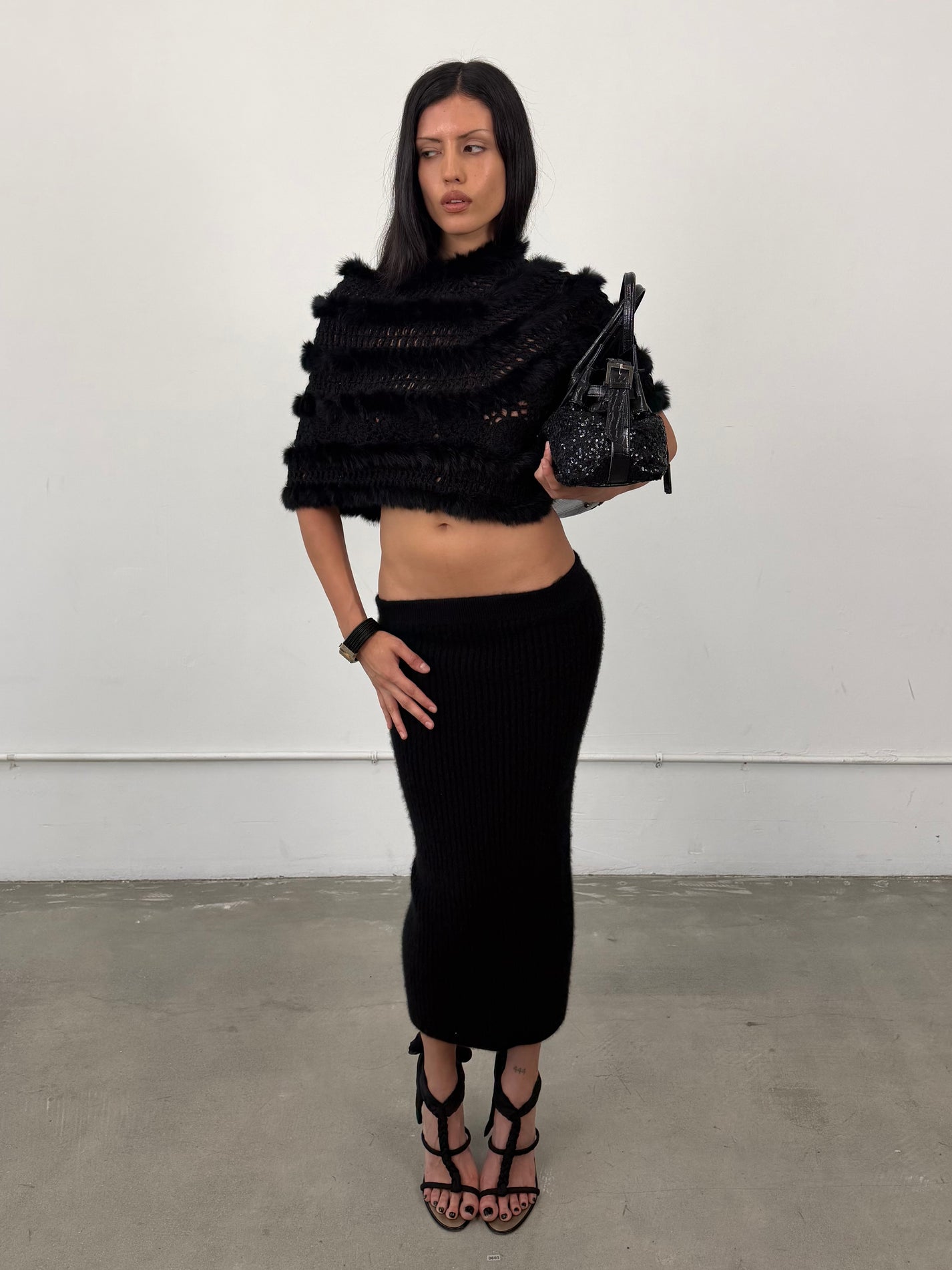 ‘Haide’ Cashmere Ribbed Skirt