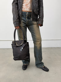 ‘Claire’ Studded Leather Handbag