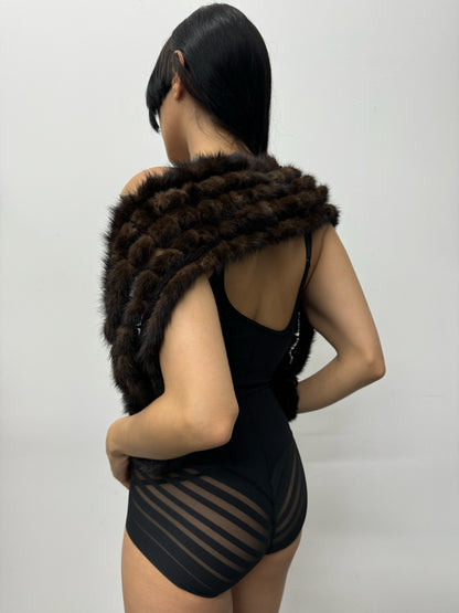 'Mea' Textured Fur Scarf