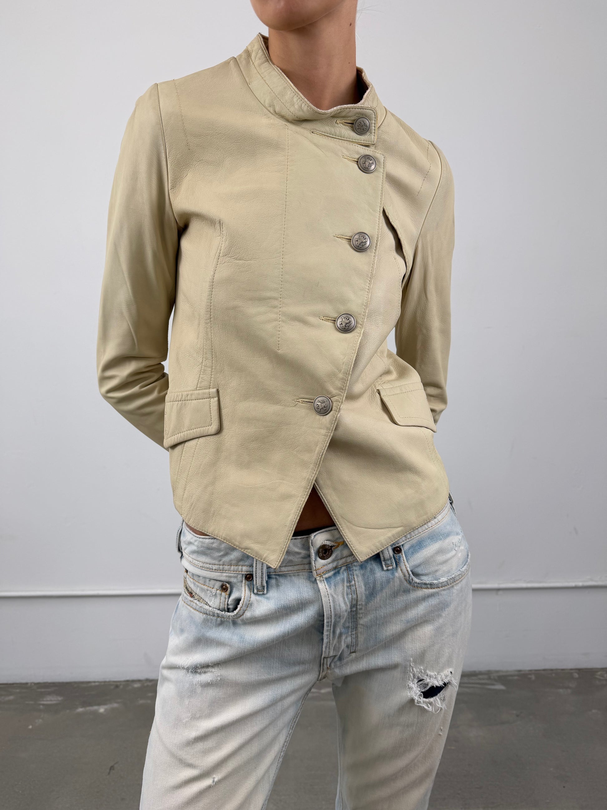 ‘Valery’ Leather Napoleon Jacket