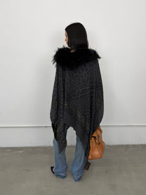 Roberto Cavalli Animal Print Poncho