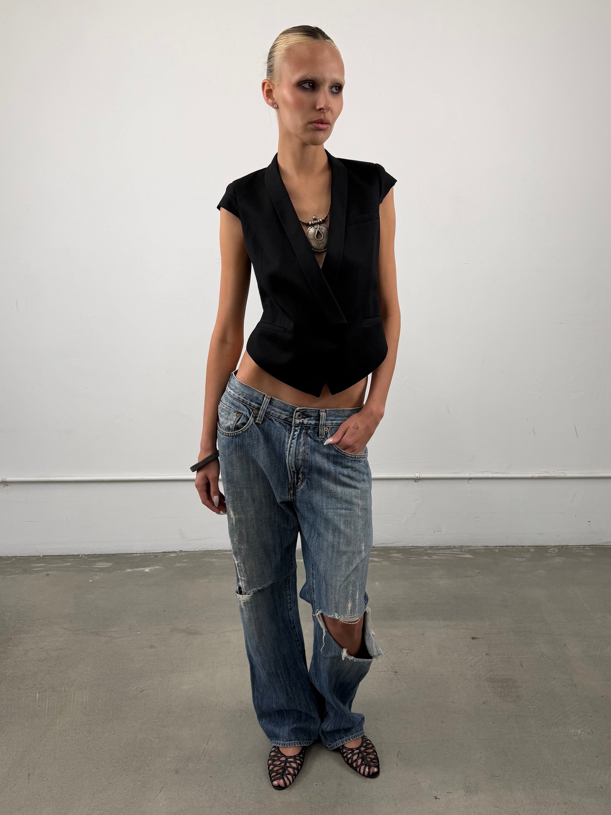 Helmut Lang Cropped Blazer Vest
