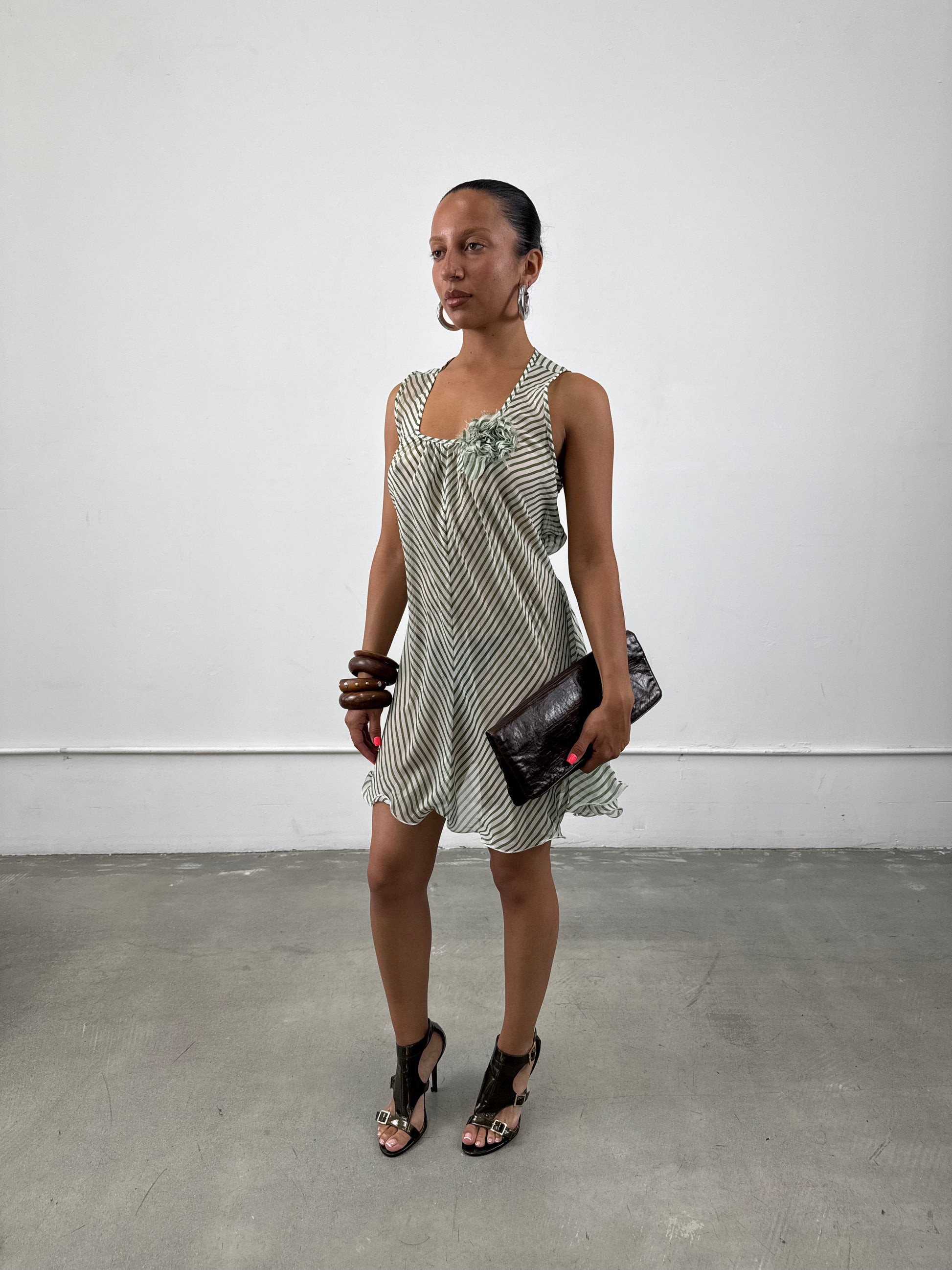 ‘Isaline’ Sheer Striped Dress