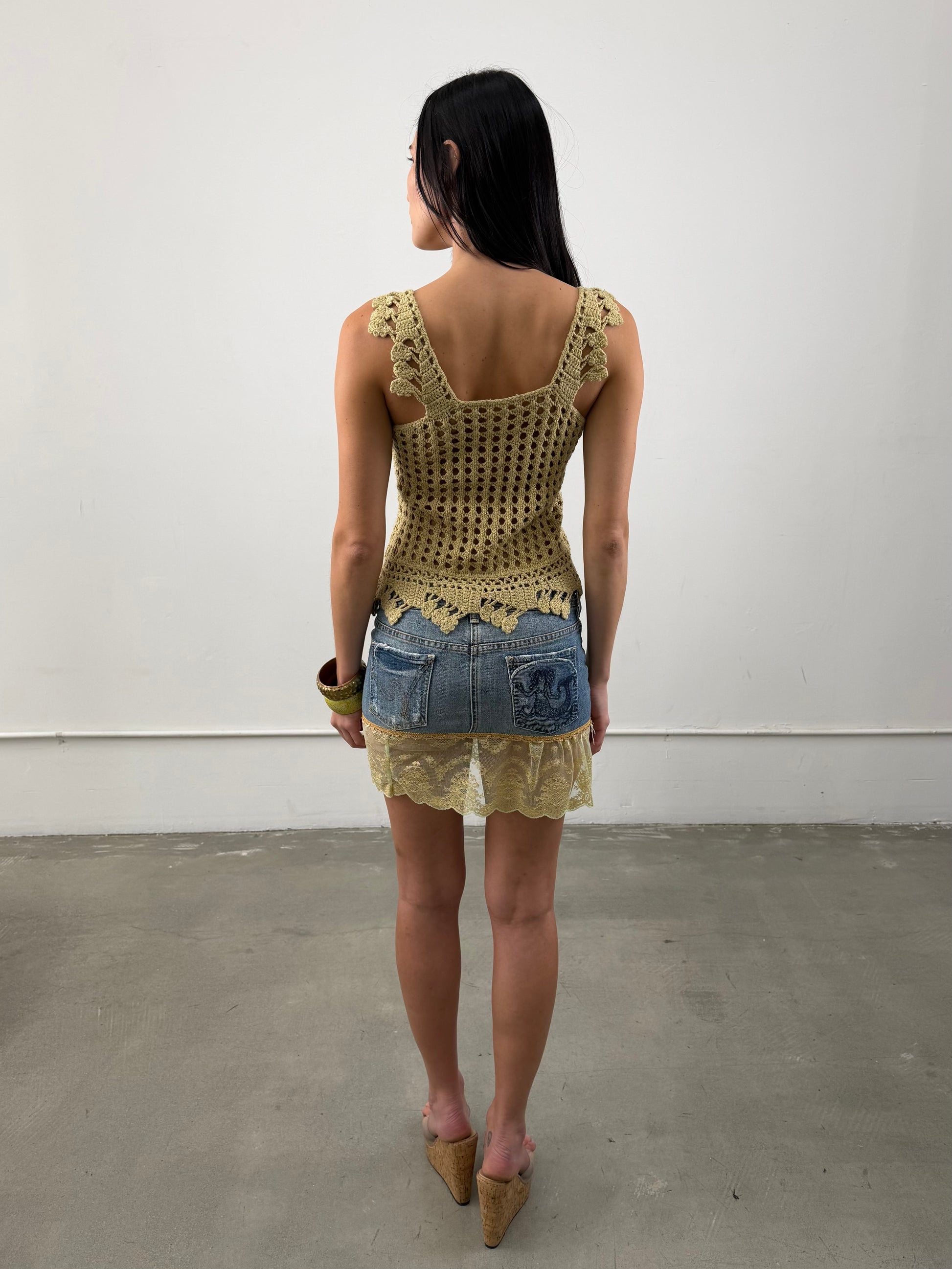 1of1 By 925 Denim Lace Mini Skirt