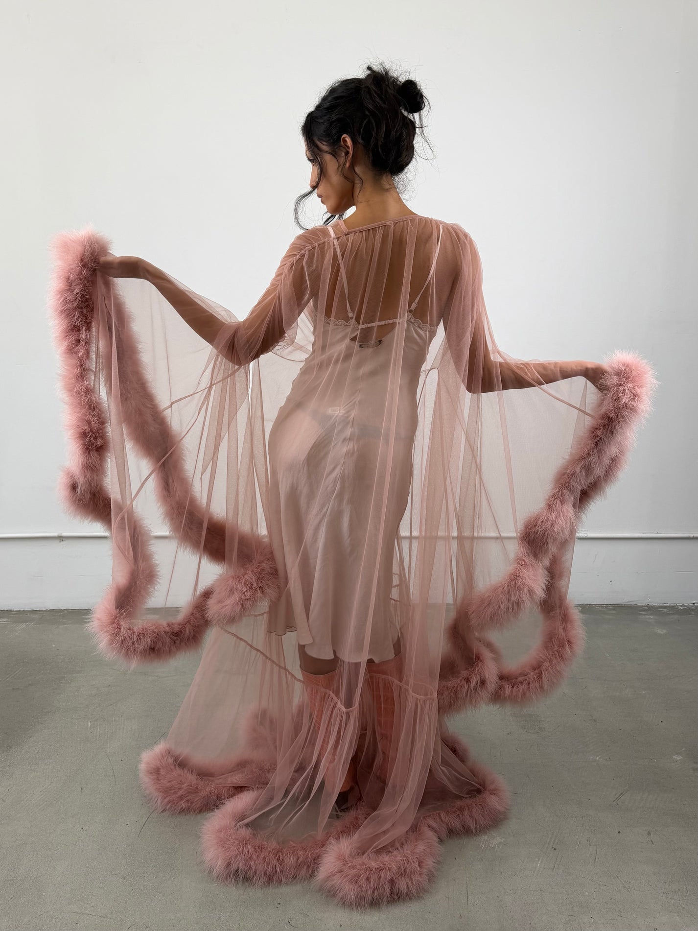‘Eros’ Marabou Sheer Throw Over