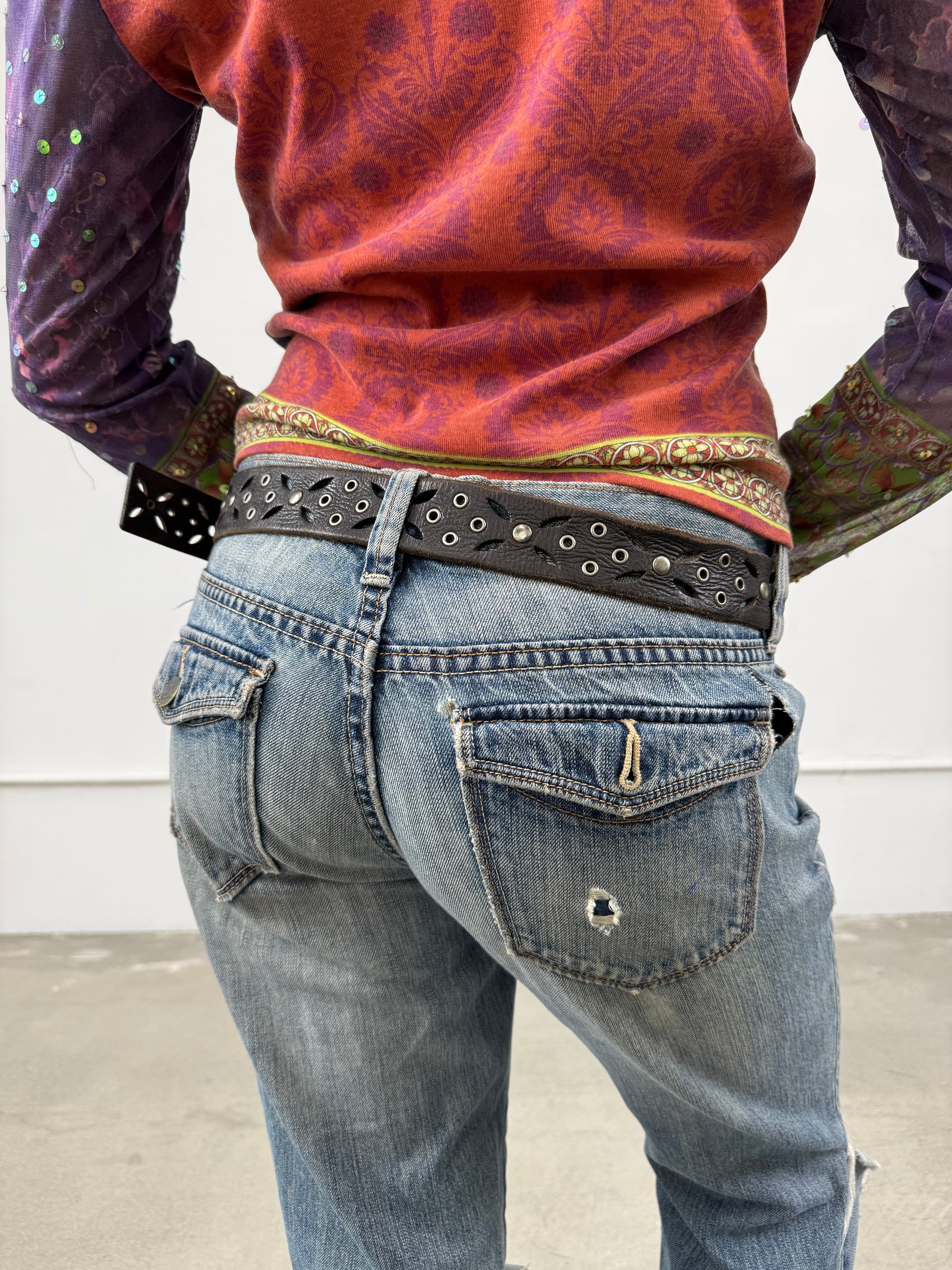 ‘Roseline’ Leather Studded Belt