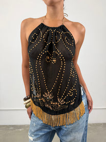 1of1 By 925 Beaded Halter Top