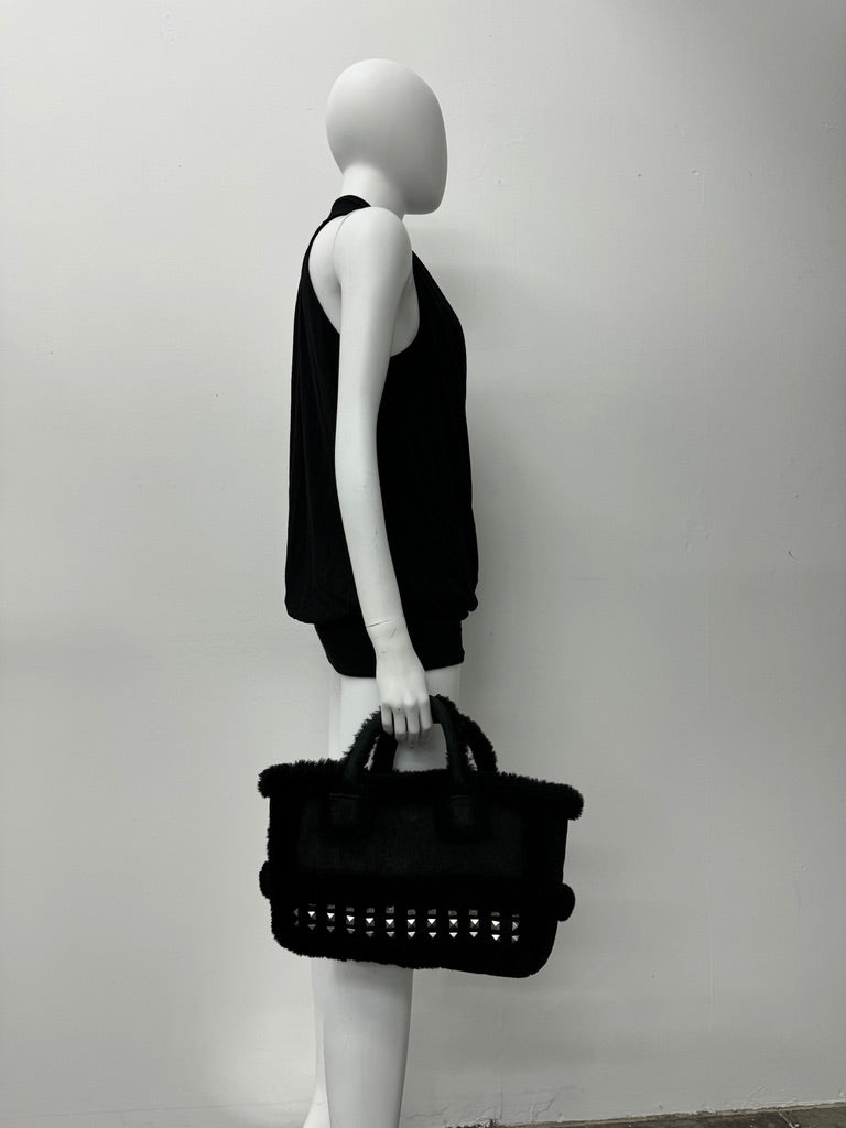 'Silke' Studded Sherpa Bag