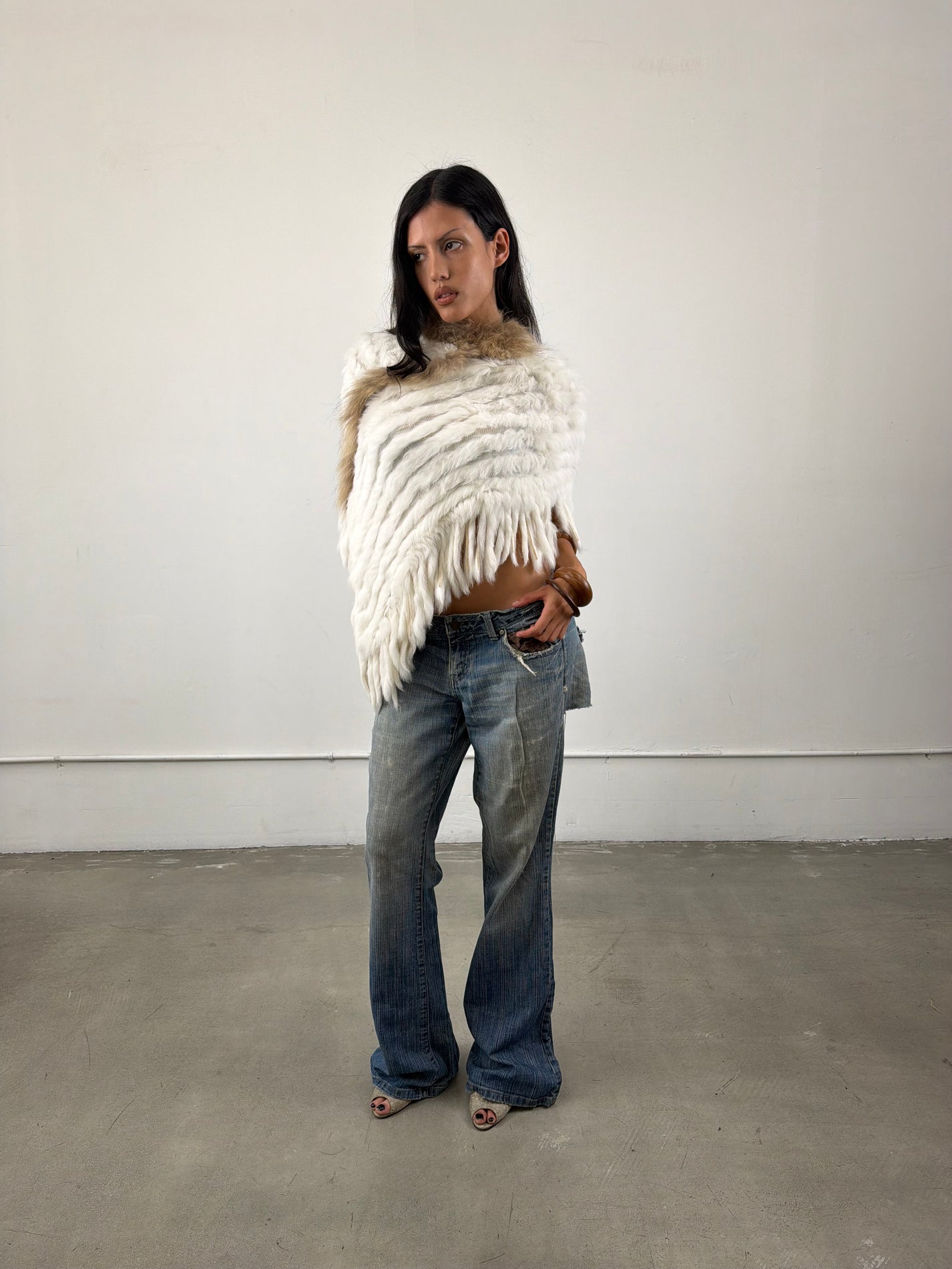 ‘Filomena’ Fox Fur Poncho