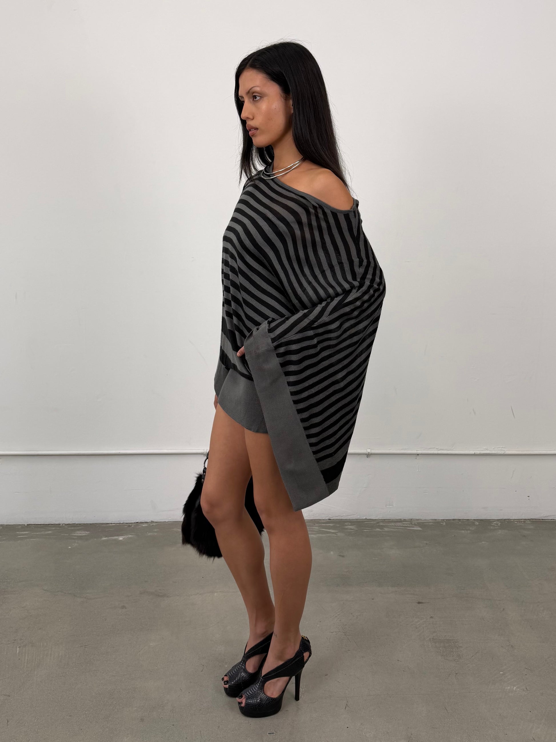 ‘Karme’ Draped Striped Dress