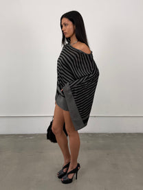 ‘Karme’ Draped Striped Dress