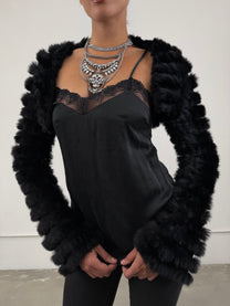 'Odalis' Rabbit Fur Bolero